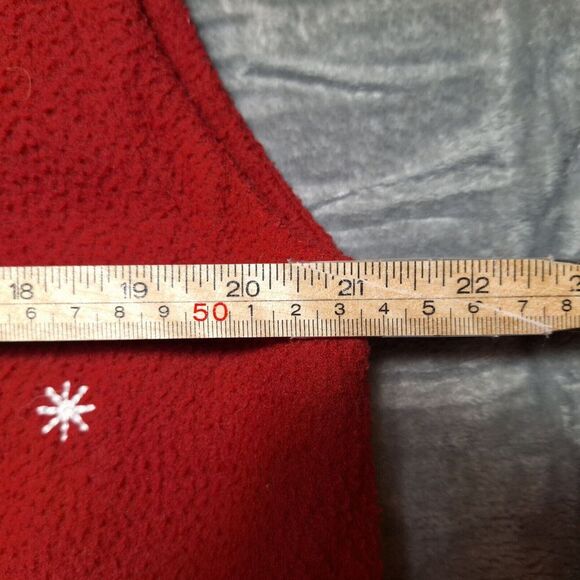 COLLECTIONS ETC Fleece Ugly Christmas Sweater Vest Sz M Red White Snowman - Picture 5 of 8